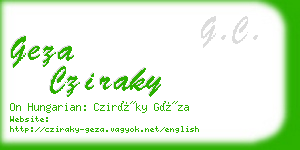 geza cziraky business card